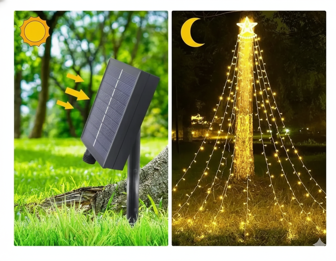 Luces Solares en Cascada