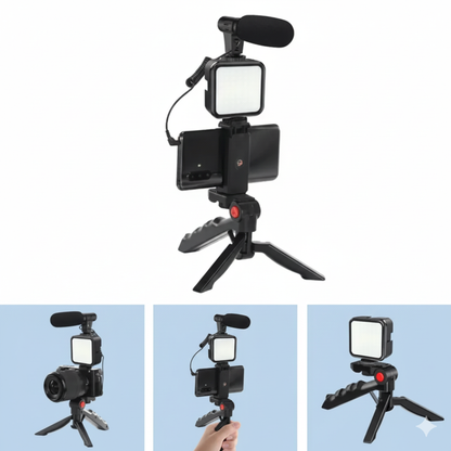 Trípode De Celular Con Luz Y Micrófono