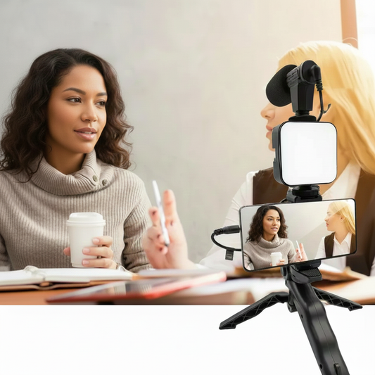 Trípode De Celular Con Luz Y Micrófono