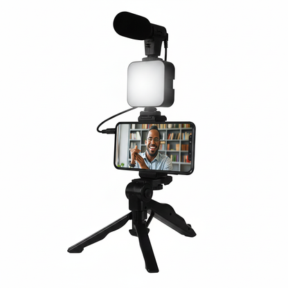 Trípode De Celular Con Luz Y Micrófono