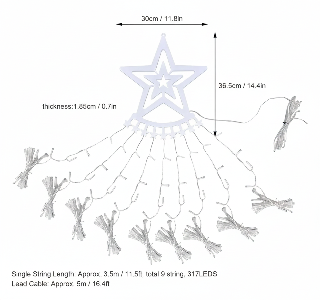 Luces Solares en Cascada